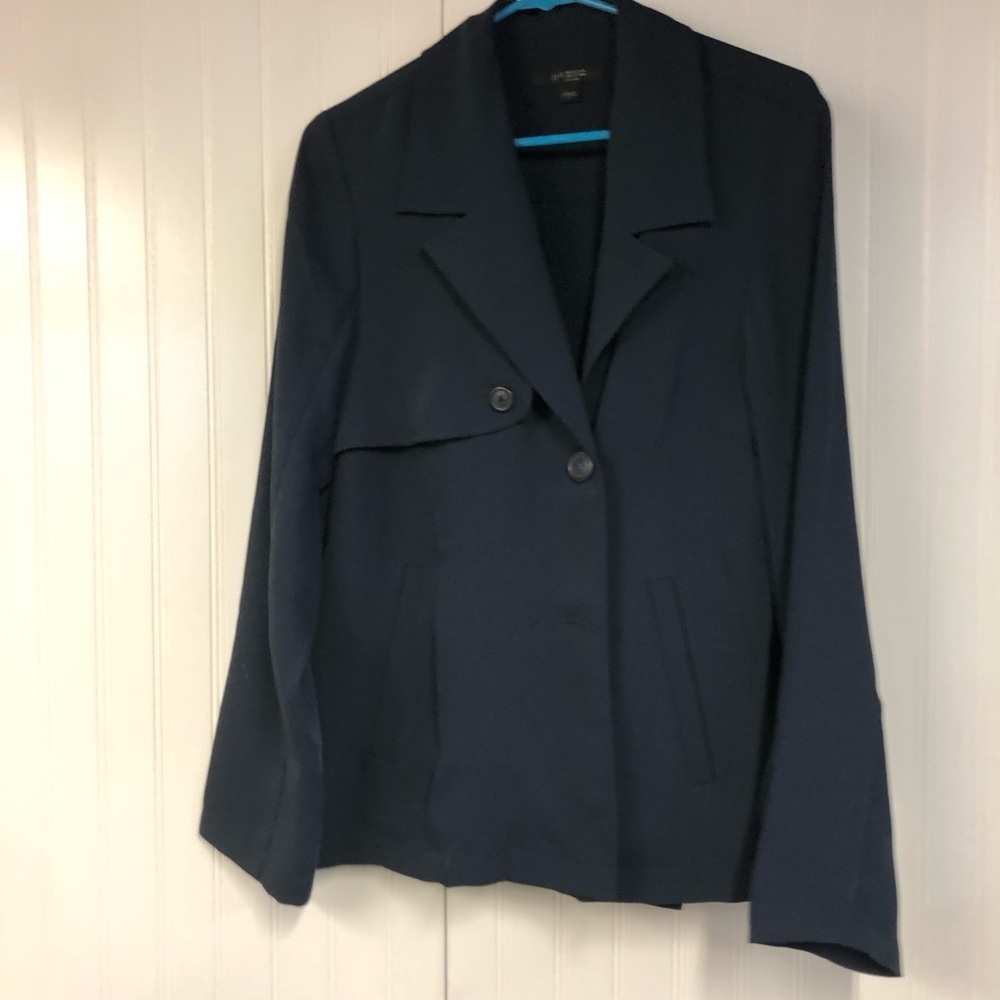 J Jill Women's Navy Blazer Lightweight Button Close Large